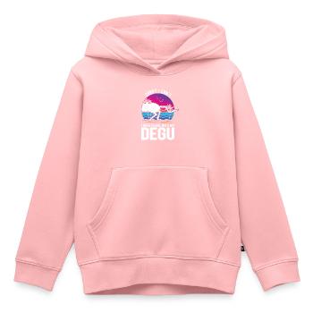 Degu Cadeau Arbuste Forêt de Rats Degu - Sweat Premium à capuche enfant bio - rose - Devant - AI Model Kid Female (0cm)