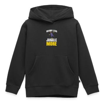 Worry Less Juggle Jonglieren Jongleur - Kinder Premium Organic Hoodie - Schwarz - Vorne - AI Model Kid Male (0cm)