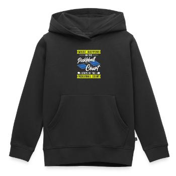 Pickleball Ce qui se passe au - Sweat Premium à capuche enfant bio - noir - Devant - AI Model Kid Male (0cm)