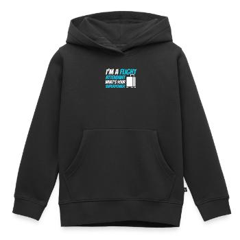 Personnel de cabine de l’hôtesse de l’air hôtesse de l’air - Sweat Premium à capuche enfant bio - noir - Devant - AI Model Kid Male (0cm)