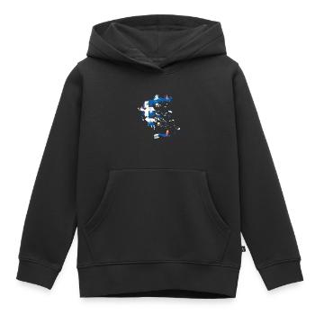 Grèce - Sweat Premium à capuche enfant bio - noir - Devant - AI Model Kid Male (0cm)