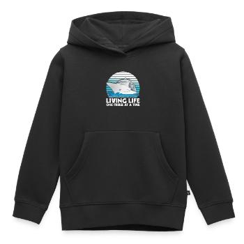 Live Live One Cruise vers un vaisseau temporel - Sweat Premium à capuche enfant bio - noir - Devant - AI Model Kid Male (0cm)