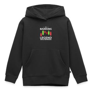 Banquier Banque Argent Banquier - Sweat Premium à capuche enfant bio - noir - Devant - AI Model Kid Male (0cm)