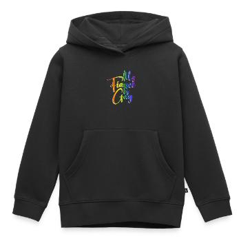 Mein Verlobter ist schwul - Schwule Hochzeit - Kinder Premium Organic Hoodie - Schwarz - Vorne - AI Model Kid Male (0cm)