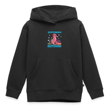 Seepferdchen bestanden - Kinder Premium Organic Hoodie - Schwarz - Vorne - AI Model Kid Male (0cm)