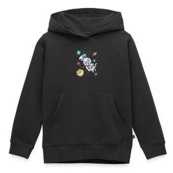 Chinchilla dans l’espace Planète Rongeur Animal - Sweat Premium à capuche enfant bio - noir - Devant - AI Model Kid Male (0cm)