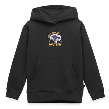 Fournir une orthophonie pour le rôti de bœuf drôle - Sweat Premium à capuche enfant bio - noir - Devant - AI Model Kid Male (0cm)