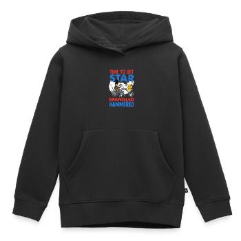 Amérique États-Unis Américain Américain - Sweat Premium à capuche enfant bio - noir - Devant - AI Model Kid Male (0cm)
