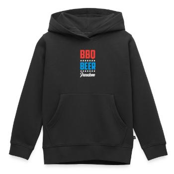 Amérique États-Unis Américain Américain - Sweat Premium à capuche enfant bio - noir - Devant - AI Model Kid Male (0cm)