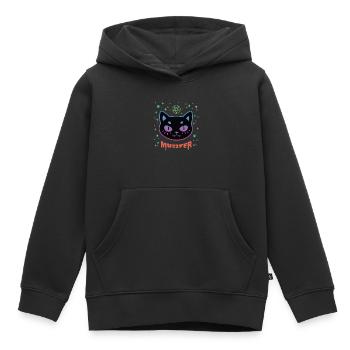 Muzifer chaton chaton diable Lucifer - Sweat Premium à capuche enfant bio - noir - Devant - AI Model Kid Male (0cm)