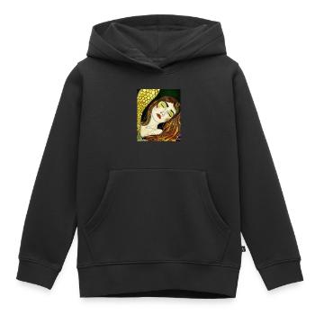 Meerjungfrau Portrait Gustav Klimt Style - Kinder Premium Organic Hoodie - Schwarz - Vorne - AI Model Kid Male (0cm)