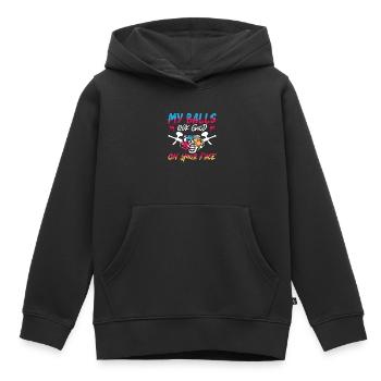 Paintball Mes balles Look Splatter Joueur de paintball - Sweat Premium à capuche enfant bio - noir - Devant - AI Model Kid Male (0cm)