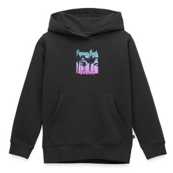 Papenoo Beach Tahiti - Sweat Premium à capuche enfant bio - noir - Devant - AI Model Kid Male (0cm)