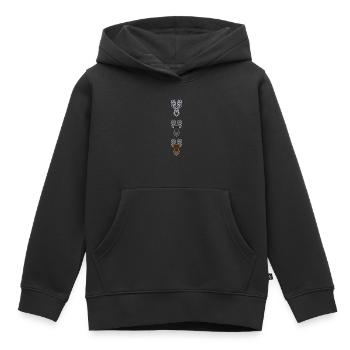 Bois de cerf rouge avec bois de cerf - Sweat Premium à capuche enfant bio - noir - Devant - AI Model Kid Male (0cm)