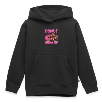 Donut grandir - Sweat Premium à capuche enfant bio - noir - Devant - AI Model Kid Male (0cm)