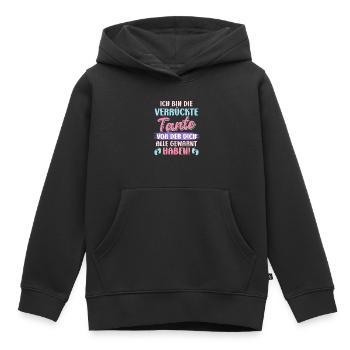 Die verrückte Tante vor der dich alle warnen Tante - Kinder Premium Organic Hoodie - Schwarz - Vorne - AI Model Kid Male (0cm)