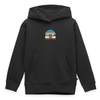 Montana - Sweat Premium à capuche enfant bio - noir - Devant - AI Model Kid Male (0cm)