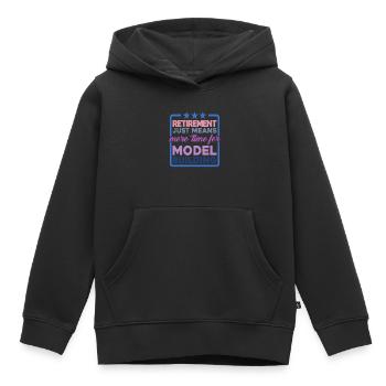Retirement Means More Time For Model Building 2 - Kids Premium Organic Hoodie - black - Front - AI Model Kid Male (0cm)