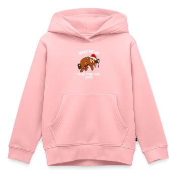 Weckt mich auf wenn es Geschenke gibt - Kinder Premium Organic Hoodie - Rosa - Vorne - AI Model Kid Female (0cm)