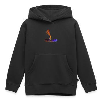 Farbenfrohe Kobra - Kinder Premium Organic Hoodie - Schwarz - Vorne - AI Model Kid Male (0cm)