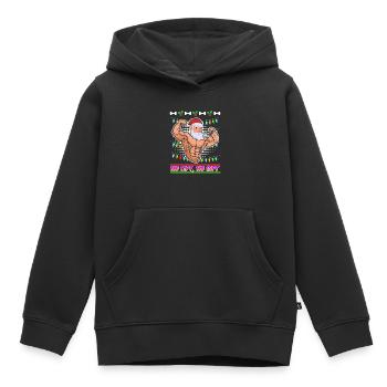 No Lift no Gift St. Nicholas Christmas - Sweat Premium à capuche enfant bio - noir - Devant - AI Model Kid Male (0cm)