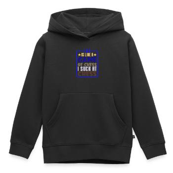 La vie est comme une partie d’échecs, je suis nul aux échecs 2 - Sweat Premium à capuche enfant bio - noir - Devant - AI Model Kid Male (0cm)