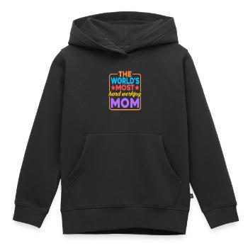 The World's Most Hard Working Mom 2 - Kids Premium Organic Hoodie - black - Front - AI Model Kid Male (0cm)