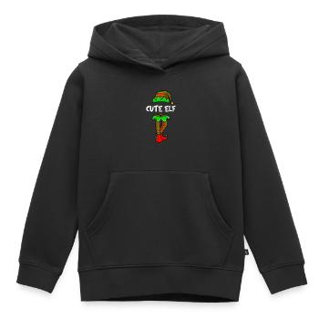 Mignon Elfe Douce Elfe Petite amie Elfe Femme - Sweat Premium à capuche enfant bio - noir - Devant - AI Model Kid Male (0cm)
