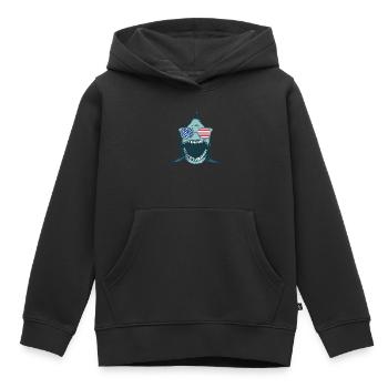 Sharkfish Funny Shark Lover - Great White Shark Fi - Kinder Premium Organic Hoodie - Schwarz - Vorne - AI Model Kid Male (0cm)