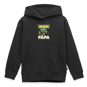 Enfant Et Tracteur Idée Cadeau Garçon - Sweat Premium à capuche enfant bio - noir - Devant - AI Model Kid Male (0cm)
