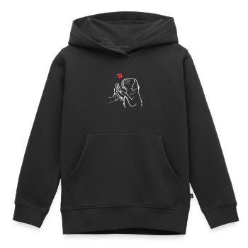 Dogue de Bordeaux Dogue Chiens - Sweat Premium à capuche enfant bio - noir - Devant - AI Model Kid Male (0cm)