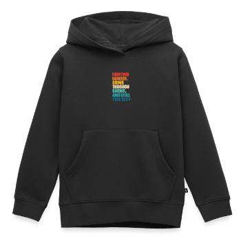Krebs Krank Krankheit Kampf Geschenk - Kinder Premium Organic Hoodie - Schwarz - Vorne - AI Model Kid Male (0cm)