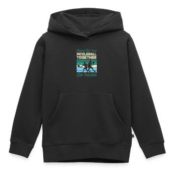 Pickleball Buddies Rétro Vintage - Sweat Premium à capuche enfant bio - noir - Devant - AI Model Kid Male (0cm)