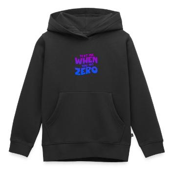 Envoyez-moi un texto lorsque vous atteignez zéro 2 - Sweat Premium à capuche enfant bio - noir - Devant - AI Model Kid Male (0cm)