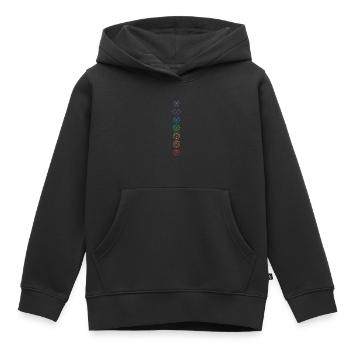 Hindouisme Chakra Bouddhisme Sanskrit Méditation Vajr - Sweat Premium à capuche enfant bio - noir - Devant - AI Model Kid Male (0cm)