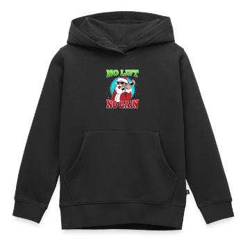 No Lift no Gain Nikolaus No Lift no Gift - Kids Premium Organic Hoodie - black - Front - AI Model Kid Male (0cm)