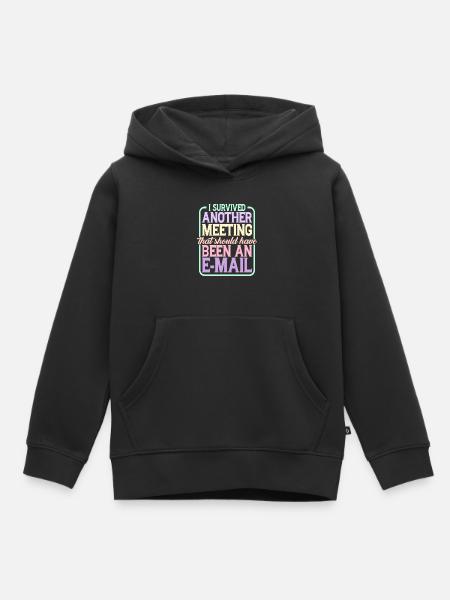 I Survived Another Meeting 24 - Kinder Premium Organic Hoodie - Schwarz