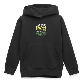 Laissez votre nourriture être votre médicament - Sweat Premium à capuche enfant bio - noir - Devant - AI Model Kid Male (0cm)