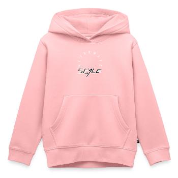 Retrowave style - Kids Premium Organic Hoodie - rose - Front - AI Model Kid Female (0cm)