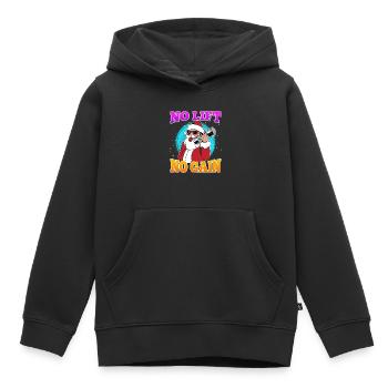 No Lift no Gain Nikolaus No Lift no Gift - Kids Premium Organic Hoodie - black - Front - AI Model Kid Male (0cm)