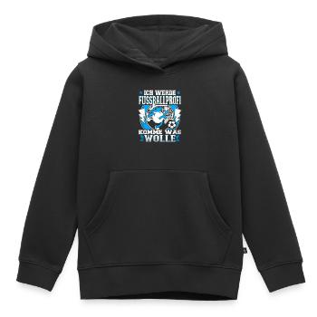 Fußball Fussballprofi Fußballspieler Junge Spruch - Kinder Premium Organic Hoodie - Schwarz - Vorne - AI Model Kid Male (0cm)