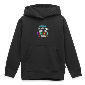 Merci beaucoup pour le temps coloré Merci assistante maternelle - Sweat Premium à capuche enfant bio - noir - Devant - AI Model Kid Male (0cm)