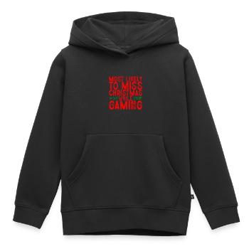 Les plus susceptibles de manquer Noël en jouant 2 - Sweat Premium à capuche enfant bio - noir - Devant - AI Model Kid Male (0cm)