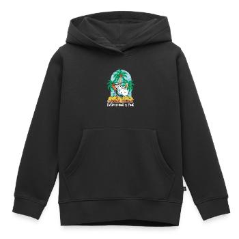 Tout va bien Schneemann chaise longue - Sweat Premium à capuche enfant bio - noir - Devant - AI Model Kid Male (0cm)