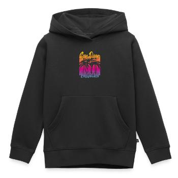 Vintage San Diego Californie - Sweat Premium à capuche enfant bio - noir - Devant - AI Model Kid Male (0cm)