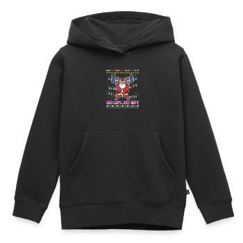 No Lift No Gift Nikolaus Bodybuilder Gym - Sweat Premium à capuche enfant bio - noir - Devant - AI Model Kid Male (0cm)