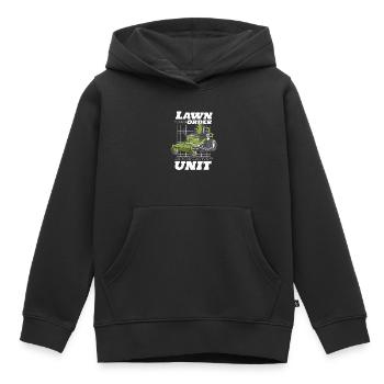 Tondeuse à gazon tondeuse jardin - Sweat Premium à capuche enfant bio - noir - Devant - AI Model Kid Male (0cm)