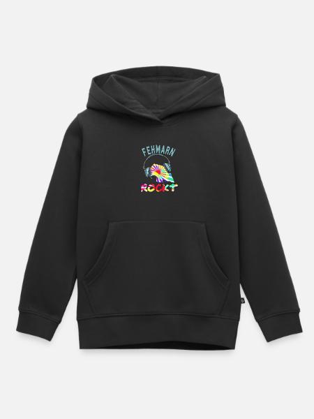 Fehmarn Rockt - Kinder Premium Organic Hoodie - Schwarz