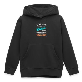 Onkel mit schlechtem Einfluss lustiges Bruder, - Kinder Premium Organic Hoodie - Schwarz - Vorne - AI Model Kid Male (0cm)