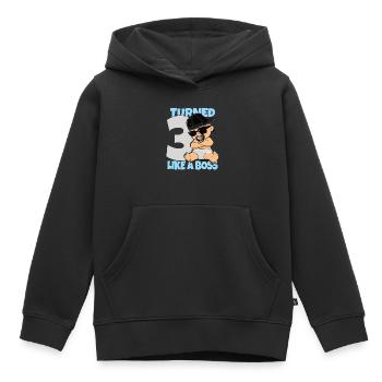 Baby Geburtstag Junge Mädchen 3 Jahre Like a Bos - Kinder Premium Organic Hoodie - Schwarz - Vorne - AI Model Kid Male (0cm)